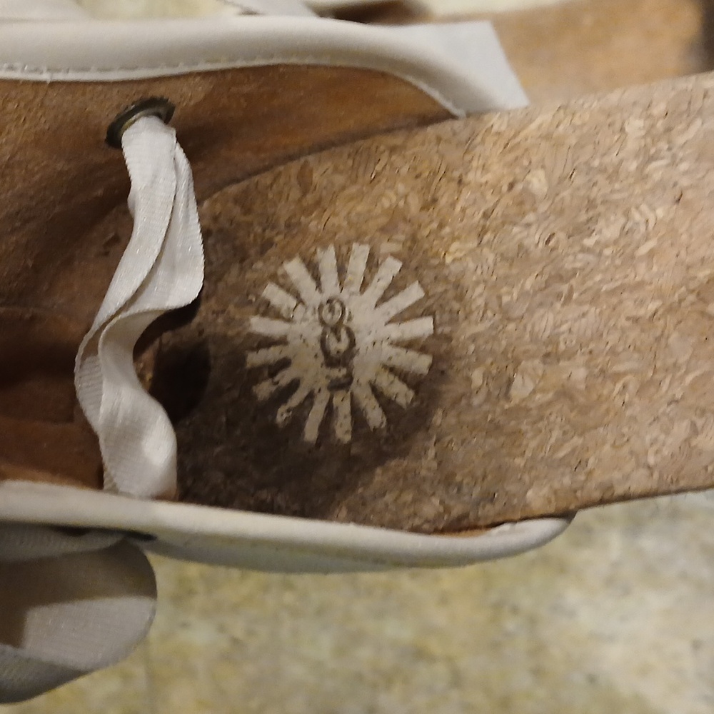 UGG Australian Amell Cream Wedge Sandal- Women’s Size 11* - Picture 8 of 8